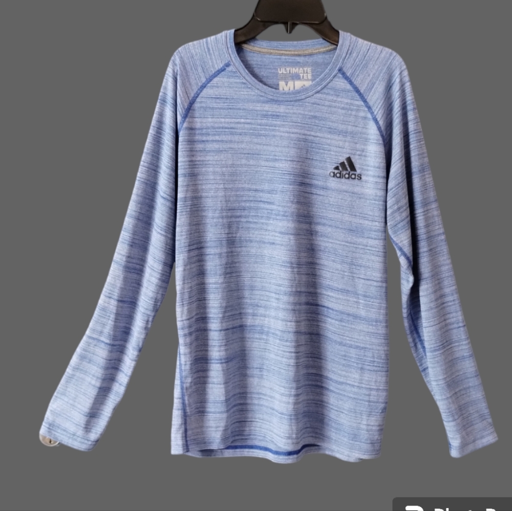Adidas Ultimate Tee Climalite Long Sleeve Shirt Men M Casual Running WorkOut - Picture 1 of 14